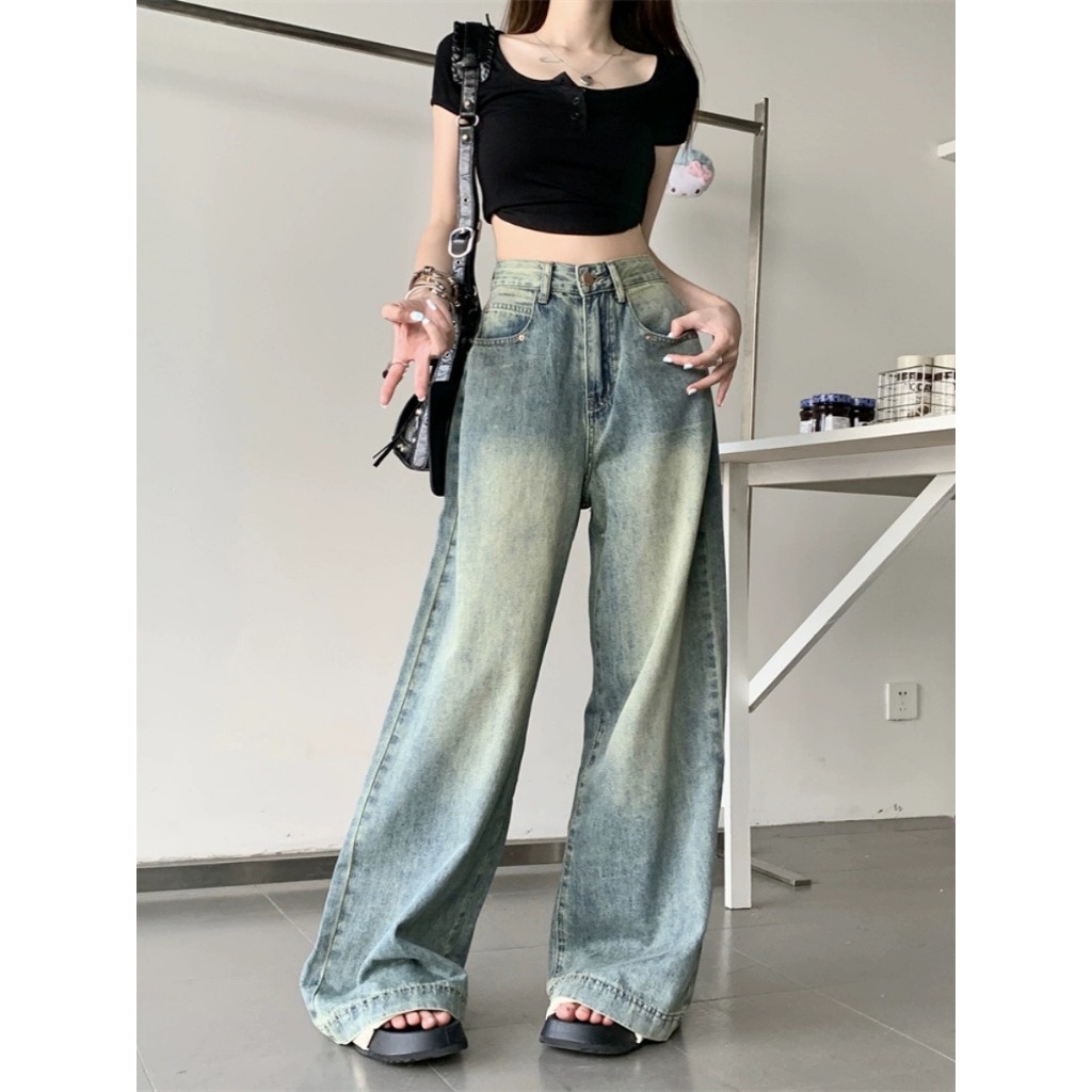 Quần ống rộng mix viền túi sang chảnh, quần nữ jean phong cách Retro Ống Rộng siêu đẹp siêu Xinh siêu hot 2024 D67 | BigBuy360 - bigbuy360.vn