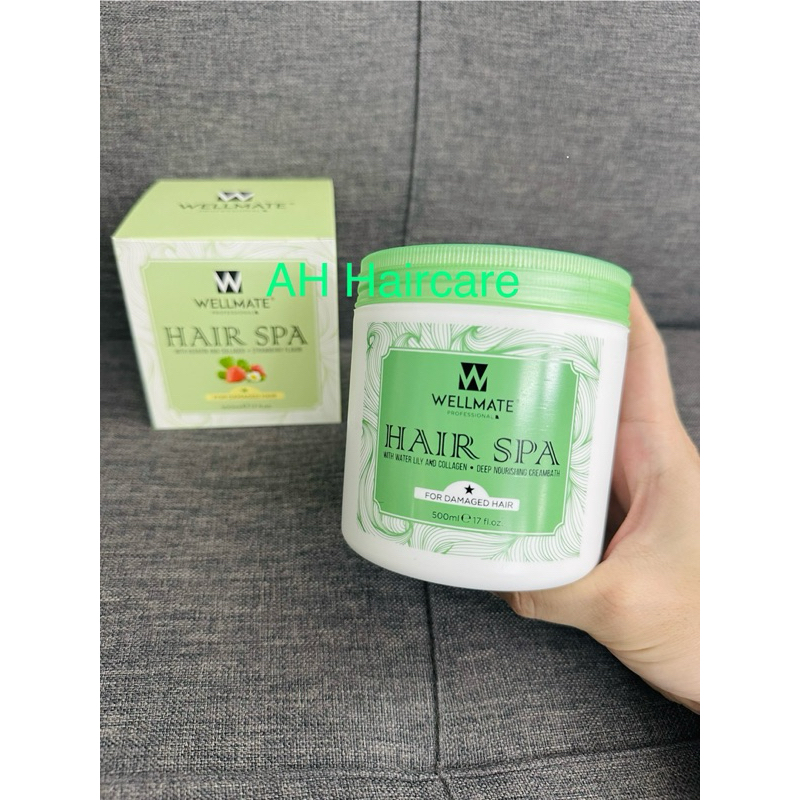Hấp dầu ủ tóc COLLAGEN HAIR SPA WELLMATE 500ML phục hồi hư tổn, khô xơ rối cho tóc uốn duỗi nhuộm