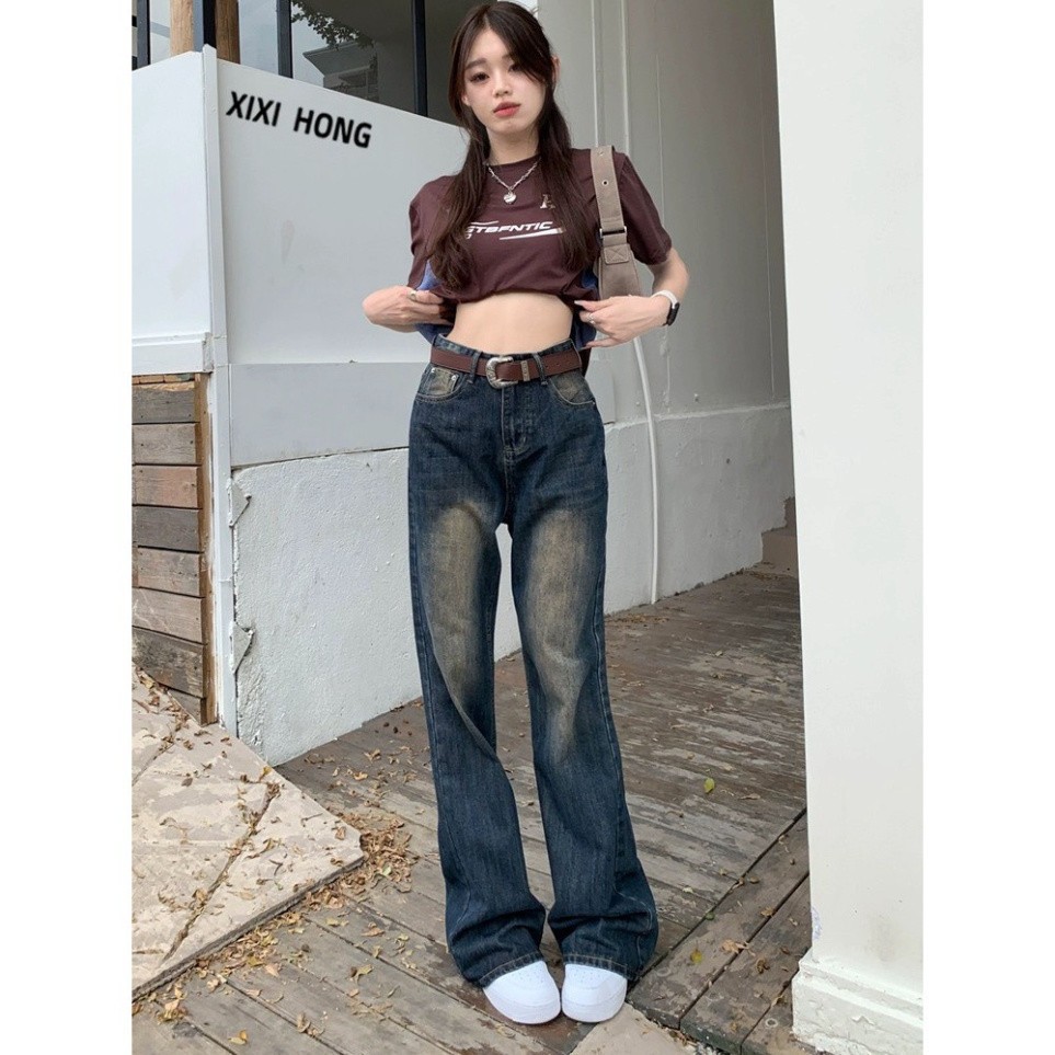 Quần ống rộng jean cổ điển, quần nữ jean Thời trang Fashion phù hợp đi học đi chơi siêu sang chảnh siêu hot D64 | BigBuy360 - bigbuy360.vn