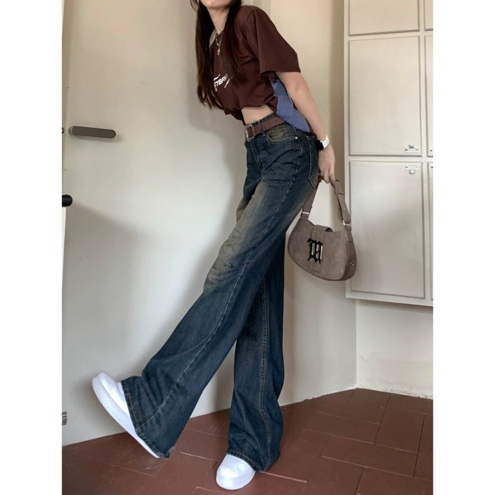 Quần ống rộng jean cổ điển, quần nữ jean Thời trang Fashion phù hợp đi học đi chơi siêu sang chảnh siêu hot D64 | BigBuy360 - bigbuy360.vn