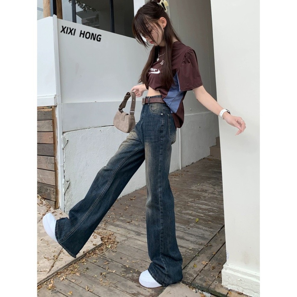 Quần ống rộng jean cổ điển, quần nữ jean Thời trang Fashion phù hợp đi học đi chơi siêu sang chảnh siêu hot D64 | BigBuy360 - bigbuy360.vn
