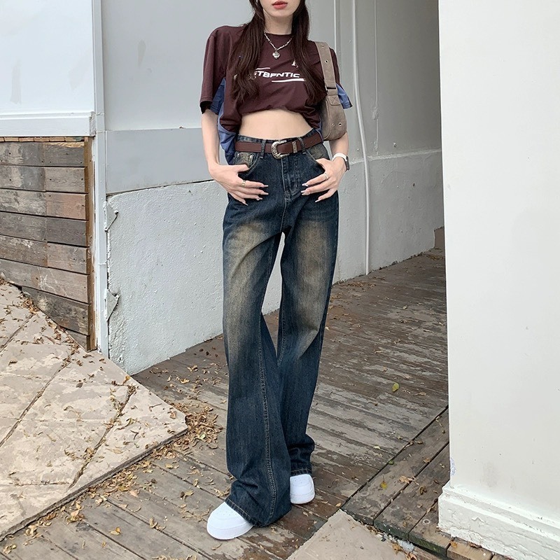 Quần ống rộng jean cổ điển, quần nữ jean Thời trang Fashion phù hợp đi học đi chơi siêu sang chảnh siêu hot D64 | BigBuy360 - bigbuy360.vn