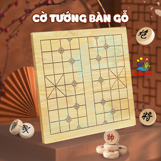 Bộ cờ tướng cao cấp bàn cờ tướng bằng gỗ để bàn kích thước lớn gỗ thông cao cấp kèm quân cờ tướng