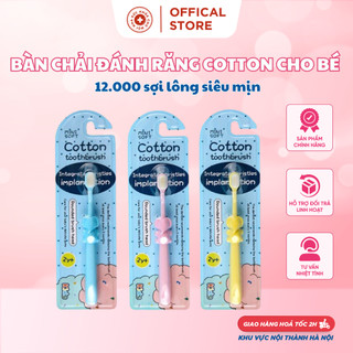 Bàn Chải Đánh Răng Cotton Cho Bé Tập Đánh Răng Sợi Lông Tơ Siêu Mềm