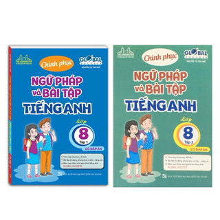 Sách - ( Combo 2 Tập) GLOBAL SUCCESS - Chinh phục ngữ pháp và bài tập tiếng anh lớp 8 ( Có đáp án )