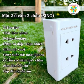 Ổ cắm điện 2 lỗ đôi 2 chấu 16a sino vanlock