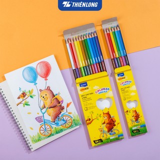 Bút chì màu hai đầu Thiên Long Colokit 12/24 màu Double Ended Colored Pencils tiêu chuẩn Châu Âu, an toàn cho bé tô màu