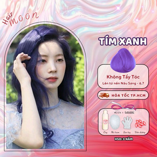 Thuốc nhuộm tóc Lavox màu TÍM XANH LAVENDER, Thuốc nhuộm tóc cao cấp tại nhà Moon Hair chính hãng lên chuẩn màu an toàn