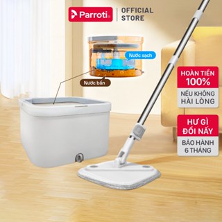 Cây lau nhà tách nước bẩn, bộ lau nhà tự vắt xoay 360 độ, chổi lau nhà thông minh Parroti Spin - SA01