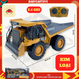  Xe Ben Xe ủi Xe Máy Xúc Kim Loại có Điều Khiển Từ Xa Bánh Xích Pin Sạc- Động Cơ Mạnh Mẽ Di Chuyển 9-11 Kênh Cho Bé 