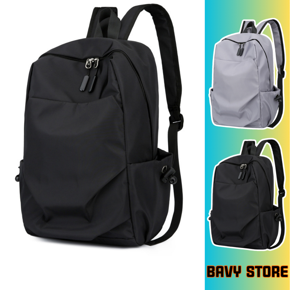 Balo nam nữ vải dù chống nước kích thước nhỏ gọn đựng laptop 14 inch phong cách Hàn Quốc có ngăn chố