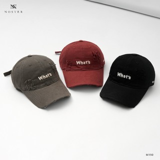 Mũ lưỡi chai, mũ cap nam nữ hoạ tiết chữ what's - Noster M190