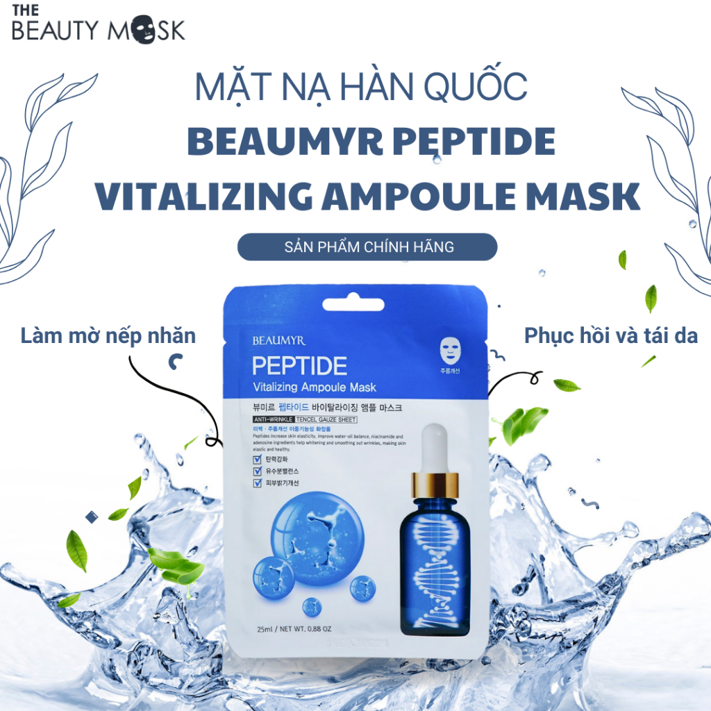 ( Hộp 10 mask) Mặt Nạ Beaumyr Peptide Vitalizing Ampoule Mask