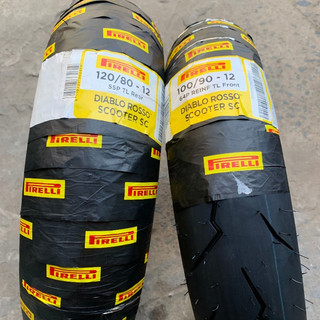 Pirelli diablo rosso scooter sc size 100/90-12 và size 120/80-12 cho xe scoopy đi from bánh sau tròn đẹp.