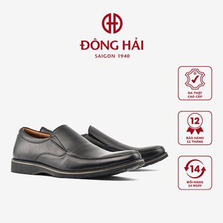 Giày tây nam Đông Hải da bò cao cấp thiết kế tối giản không dây- G0609