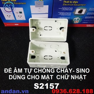 Đế nối chữ nhật, đế âm mặt trống cháy, đế âm cho mặt át - SINO, CK157RH S2157 SG100/M