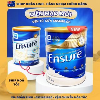 Sữa ensure úc hộp 850g, hàng chuẩn úc đi air, sữa bột ensure 850gr hàng úc