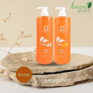 Dầu gội xả Keratin & Biotin Gelanic phục hồi tóc siêu mềm mượt 800ml