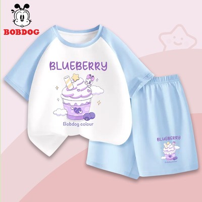 Bộ đồ cộc phối cho bé BOBDOG set quần áo chất liệu cotton mỏng mát in hình ly kem cute cho bé