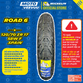 [MTVV] Vỏ lốp xe máy MICHELIN 120/70ZR17 TL ROAD 6 ( 120/70-17 )<END>