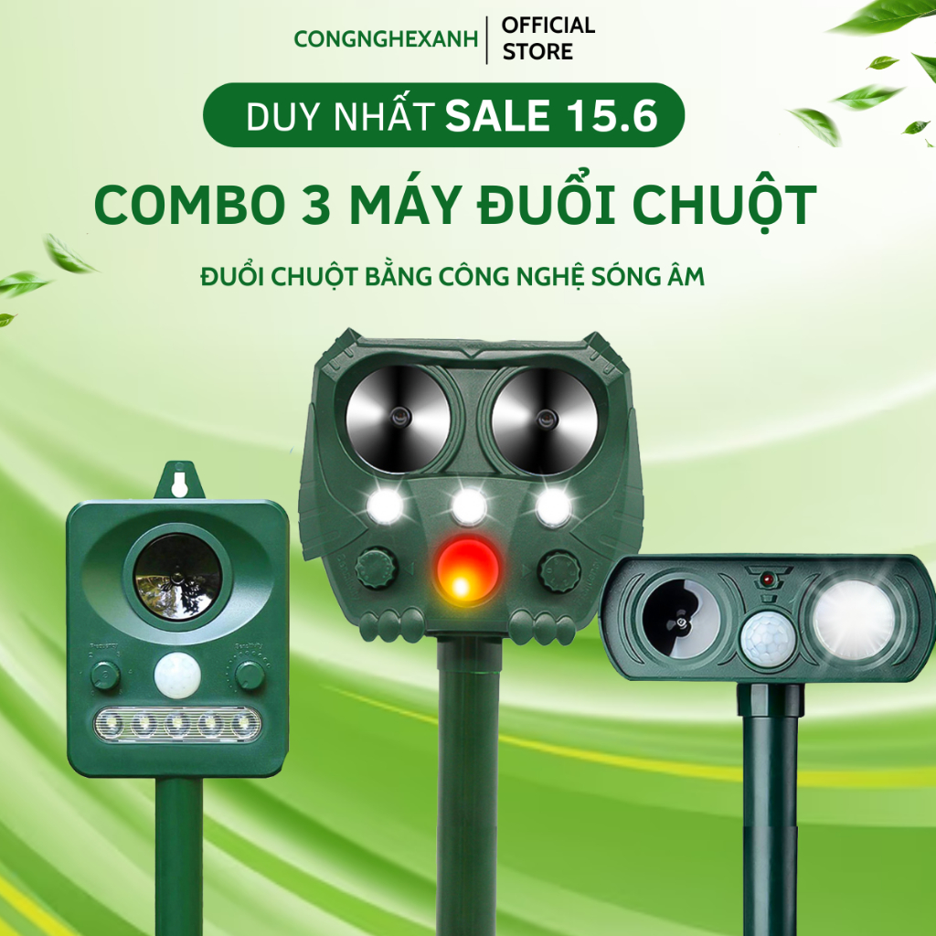 Máy đuổi chuột a1, a2,a3 AMB, cảm biến hồng ngoại, đuổi động vât bằng sóng siêu âm, combo 3 máy đuổi