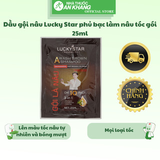 Dầu gội nâu Lucky Star phủ bạc làm nâu tóc gói 25ml