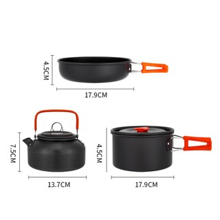 Bộ nồi phượt du lịch gọn nhẹ 3 món du lịch cắm trại dã ngoại