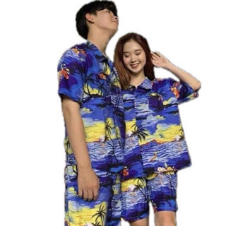 [Vải Lanh] Đồ bộ đi biển, Bộ đi biển cho nhóm gia đình nam nữ đủ size vải lanh mát mẻ Trang Tươi shop