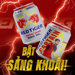 Thùng 24 lon nước tăng lực red tiger đỗ hùng dũng chính hãng