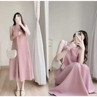 Váy YT55, Đầm Maxy Đũi Ba Lỗ Chất Đũi Lụa Mặc Hè Mát, Đi Chơi Đi Biển