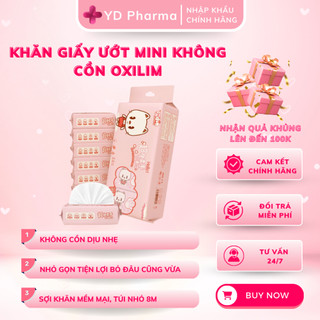 Khăn Giấy Ướt Mini Bỏ Túi Tiện Lợi An Toàn Sử Dụng, Không Cồn, Dịu Nhẹ 8 miếng| YD Pharma