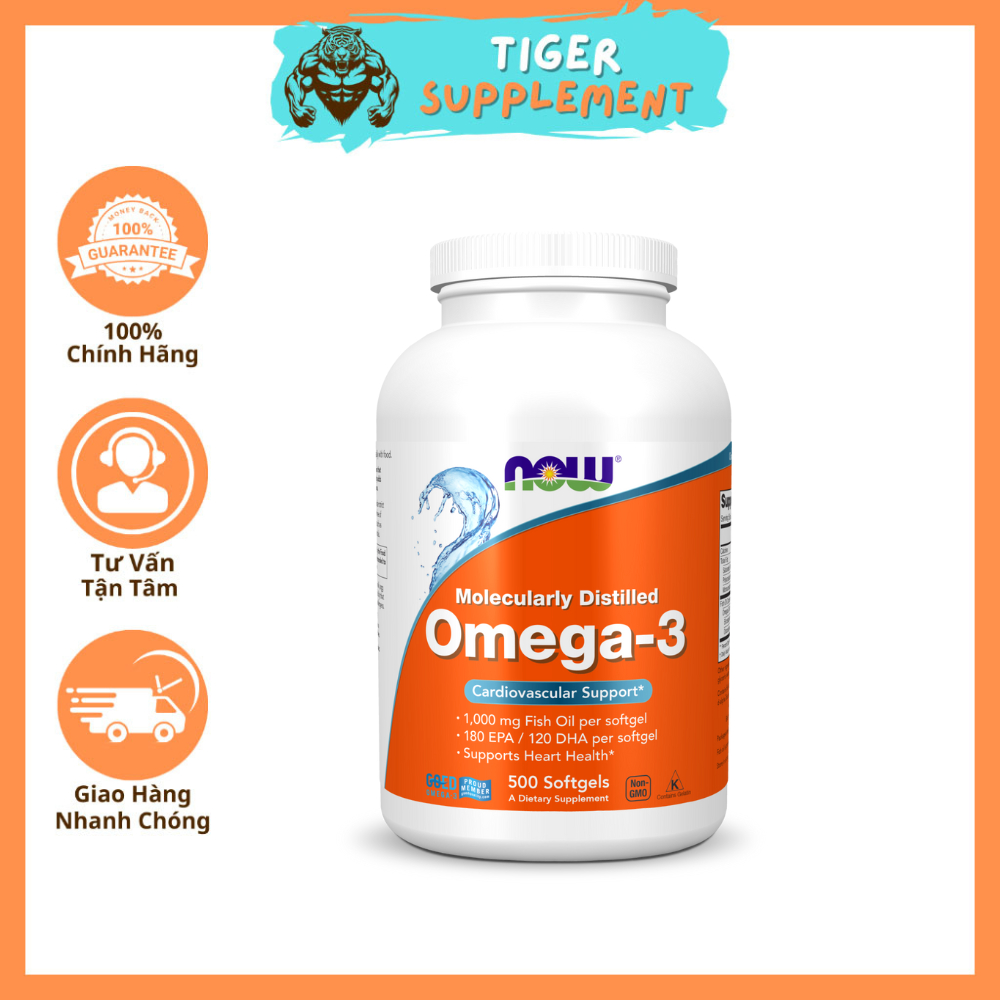 Omega 3 500 viên Now Viên bổ sung Dầu Cá Fish oil NOW Omega 3 500 viên - Từ MỸ