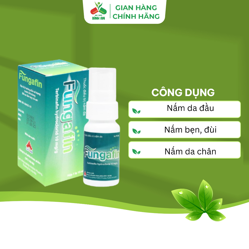 Xịt nấm bẹn, đùi, nấm da chân Fungafin hiệu quả sau 2 tuần sử dụng