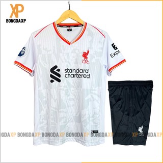 Áo Đá Bóng Liverpool Trắng 2024, Đồ Đá Banh Vải Thun Lạnh Cao Cấp
