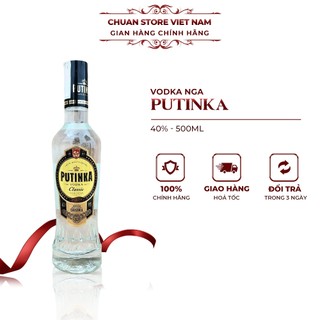 Vodka Nga Putinka 40% 500ML nhập khẩu chính hãng - Rượu Vodka tổng thống Putin