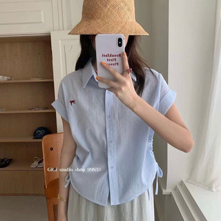 @ngow.studio Sơ mi rút eo thêu nơ Gigi