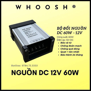 Nguồn 12v 5a, nguồn led 60w, nguồn 12v, đổi nguồn 220v sang 12v ngoài trời dùng đèn led, máy bơm thay thế, adapter 12v