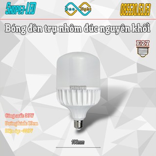 Combo bóng đèn trụ nhôm đúc 30W và bộ đuôi đèn E27 dây 5 mét (ánh sáng trắng siêu sáng - hàng cao cấp - bảo hành 2 năm)
