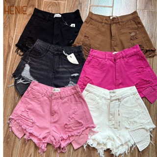 Quần short jean nữ lòi túi phong cách hottrend 2024