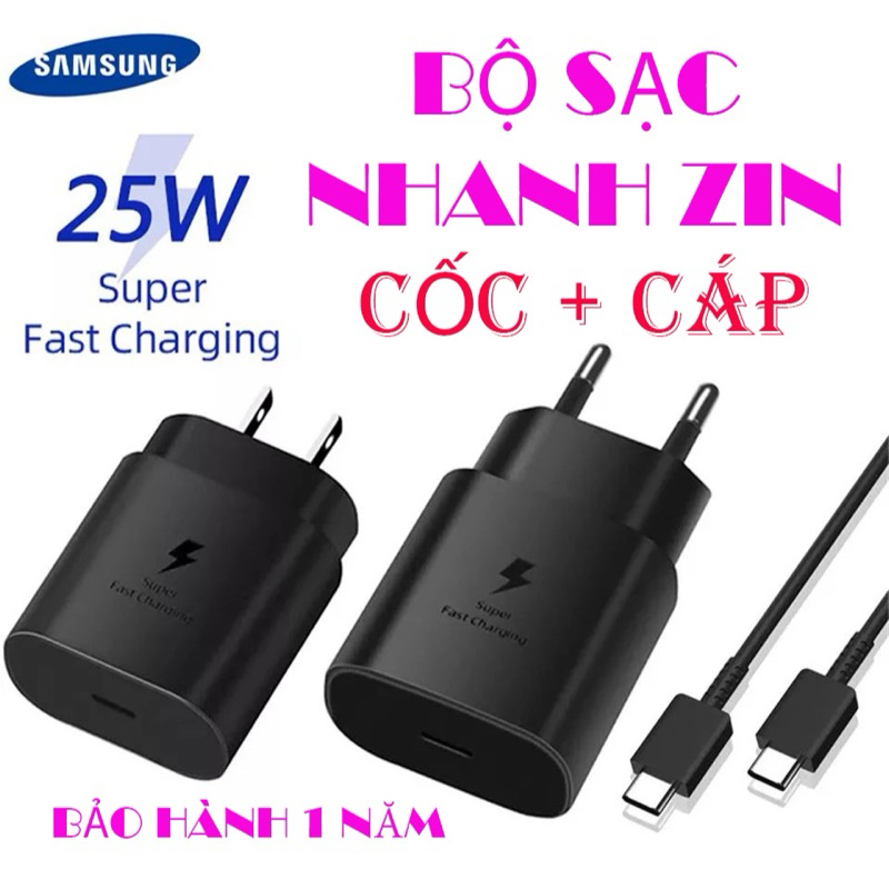 Sạc + cáp samsung 25w chính hãng.