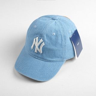 Mũ Nón Lưỡi Trai Unisex MLB Chất Liệu Vải Jeans Wash, Nón NY Jeans Wash Xanh, nón lưỡi trai Hàn Quốc