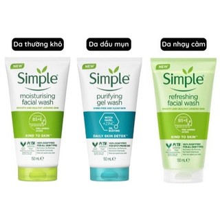 Sữa Rửa Mặt Simple Giúp Da Sạch Thoáng