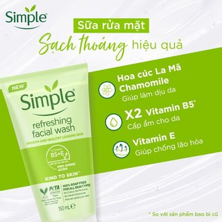 Sữa Rửa Mặt Simple Giúp Da Sạch Thoáng
