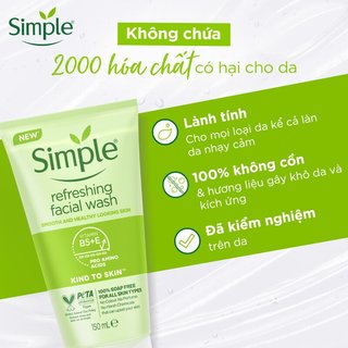 Sữa Rửa Mặt Simple Giúp Da Sạch Thoáng