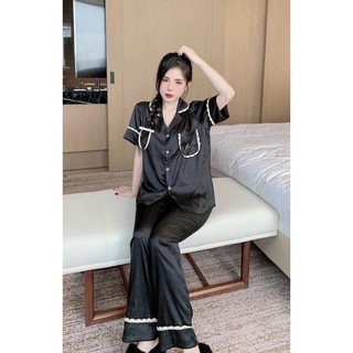 SET BỘ LỤA CỘC DÀI VIỀN ĐEN