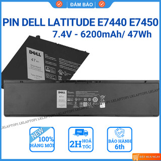 Pin Dell Latitude E7440 E7450 E7420 ZIN 47Wh 7.4V BATTERY 34GKR 909H5 G0G2M mới 100%