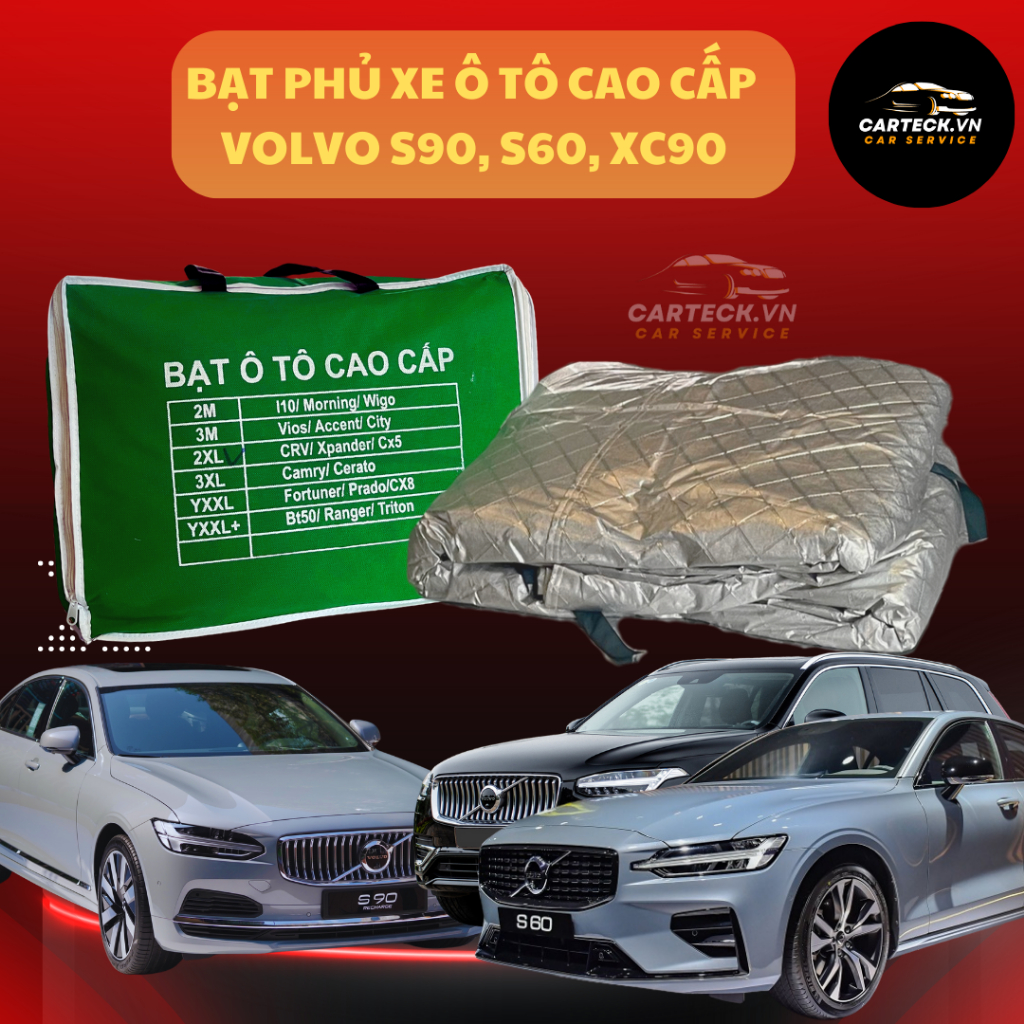 Bạt Phủ Xe ô Tô Volvo S90, Volvo S60, Volvo XC90 Chất Liệu Vải PEVA Bảo Vệ Xe Chống Nắng Nóng, Mưa G