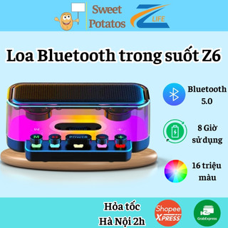 Loa Bluetooth mini Z6, Loa không dây để bàn có đèn LED RGB âm thanh hay, nhỏ gọn, bass cực khỏe