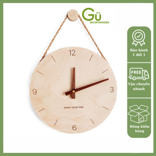 Đồng hồ treo tường, Có số kèm núm và dây treo Decor trang trí nhà cửa