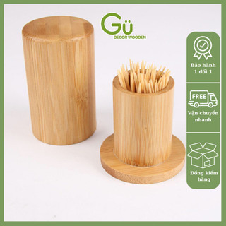 Hộp đựng tăm, Lọ tăm Tre Phụ kiện bàn ăn GU DECOR WOODEN - An toàn cho mọi nhà